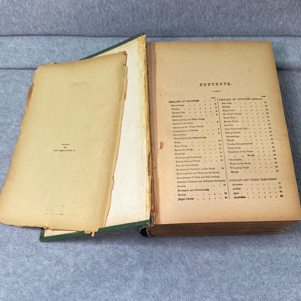 Vintage Practical Family Physician Book by Hood Medical 1901 Antique Loose Pages - Picture 4 of 13